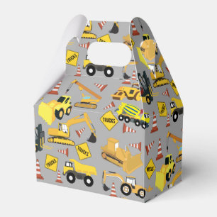 Construction Trucks Pattern Favor Boxes
