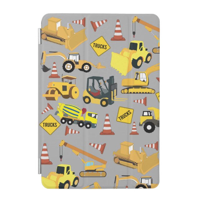 Construction Trucks Pattern iPad Mini Cover (Front)