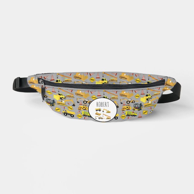 Construction Trucks Pattern Kids Customized Name  Fanny Pack (Front)