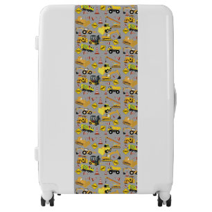 Construction Trucks Pattern Luggage