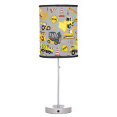Construction Trucks Pattern Table Lamp (Back)