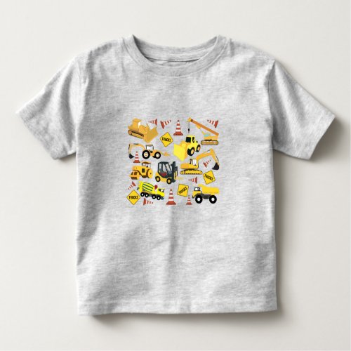 Construction Trucks Pattern Toddler T_shirt