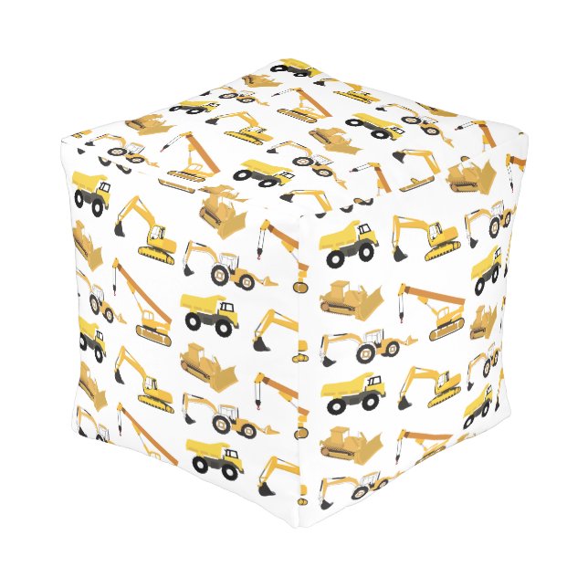 Construction Trucks Pouf (Angled Front)