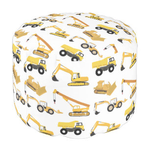 Construction Trucks Pouf