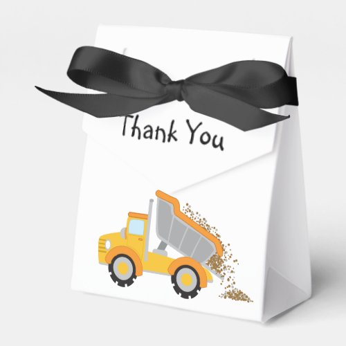 Construction Trucks Simple Thank You Note Idea Favor Boxes