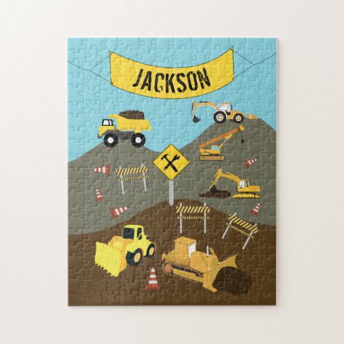 Construction Trucks Site Theme  Jigsaw Puzzle