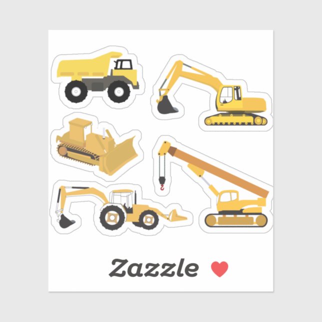 Construction Trucks Sticker (Sheet)