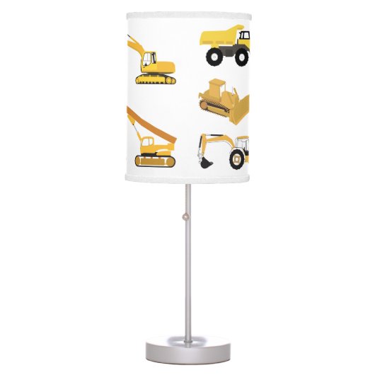 Construction Trucks Table Lamp (Front)
