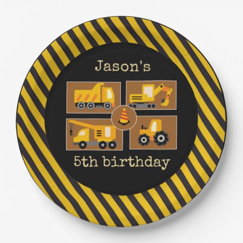 Construction Trucks  Theme Kids Birthday Party  Paper Plates