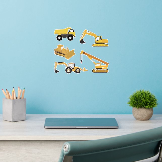 Construction Trucks Wall Decal (Home Office 2)
