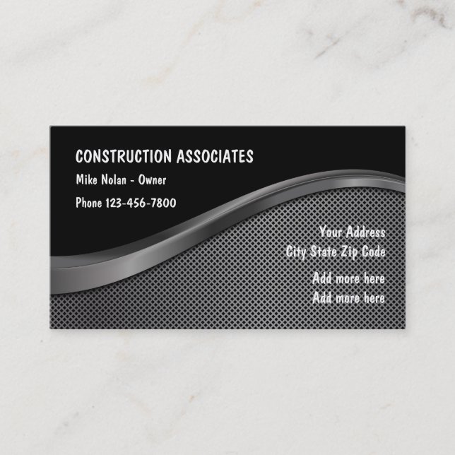 Construction Unique Design Business Card (Front)