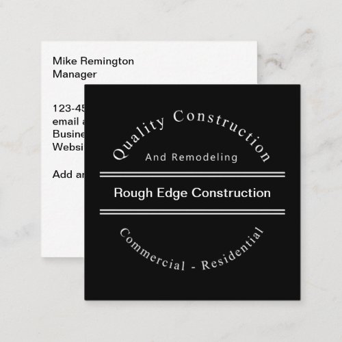 Construction Unique Design Square Business Cards