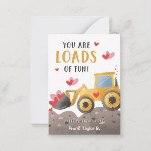 Construction Valentine's Day Card for Kids