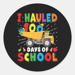 Construction Vehicle 100 Days Of School Apparel Du Classic Round Sticker