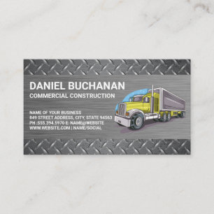 Construction Vehicle Big Rig Truck Driver Business Card