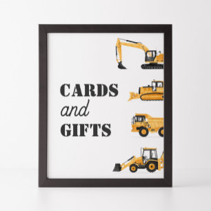Construction Vehicle Birthday Cards and Gifts Sign