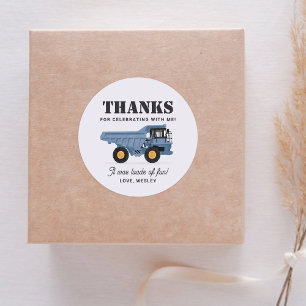 Construction Vehicle Birthday Party Classic Round Sticker