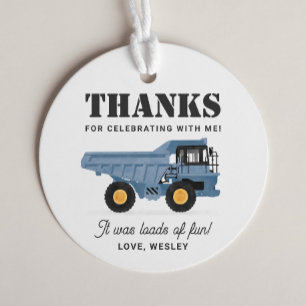 Construction Vehicle Birthday Party Favor Tags