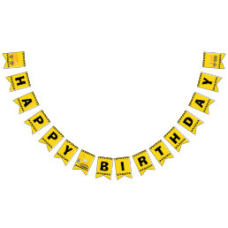 Construction Vehicle Birthday Party Yellow Truck Bunting Flags