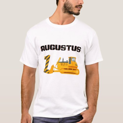 Construction VehicleBlack  Yellow 1st Birthday T_Shirt
