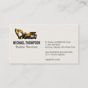 Construction Vehicle Builder Business Card