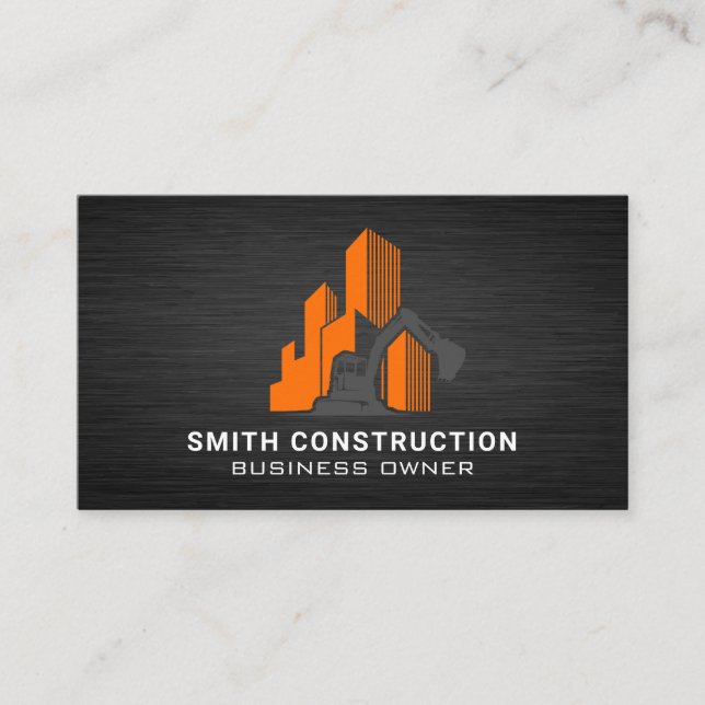 Construction Vehicle | Building Business Card (Front)