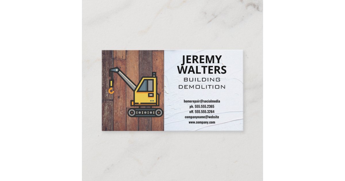 Construction Vehicle | Building Demolition Business Card | Zazzle