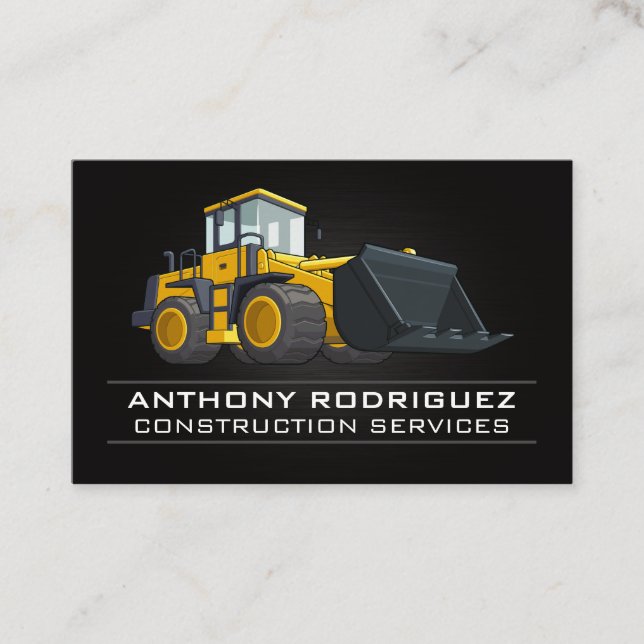 Construction Vehicle | Bulldozer Business Card (Front)