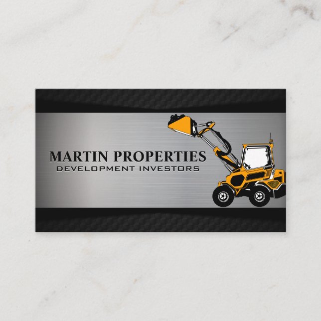 Construction Vehicle | Bulldozer | Development Business Card (Front)