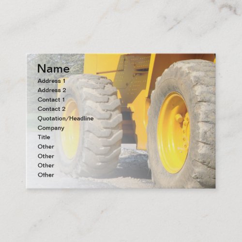 construction vehicle business card template