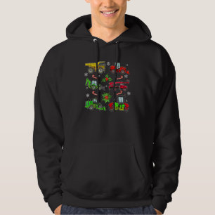 Construction Vehicle Christmas Red Trucks Winter B Hoodie