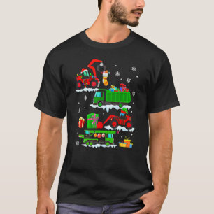Construction Vehicle Christmas Red Trucks Winter B T-Shirt