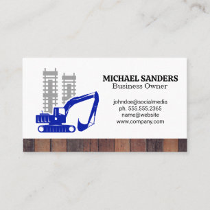 Construction Vehicle Commercial Buildings Business Card
