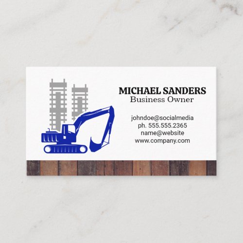 Construction Vehicle  Commercial Buildings Business Card
