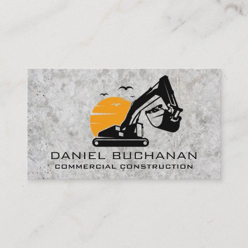 Construction Vehicle  Concrete Background Business Card