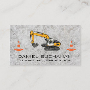 Construction Vehicle   Concrete   Cones Business Card