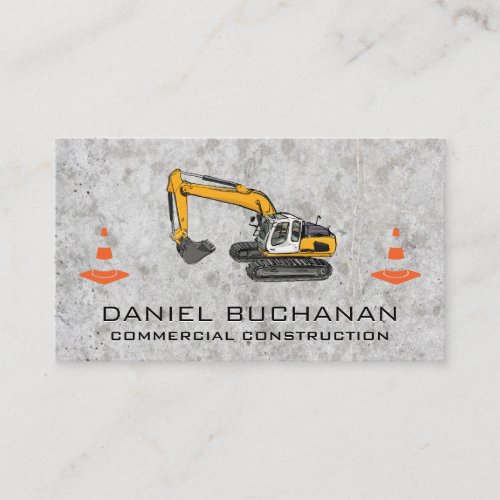 Construction Vehicle  Concrete  Cones Business Card