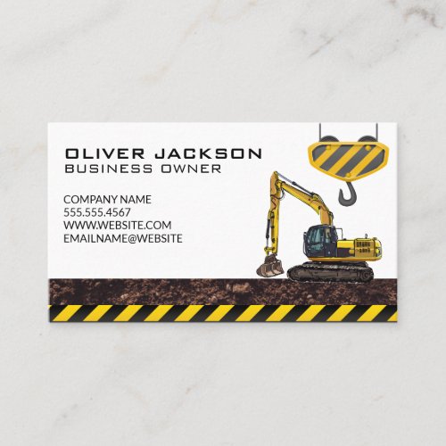 Construction Vehicle Crane Business Card