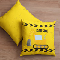 Construction Vehicle Custom Boys Room Yellow Kids