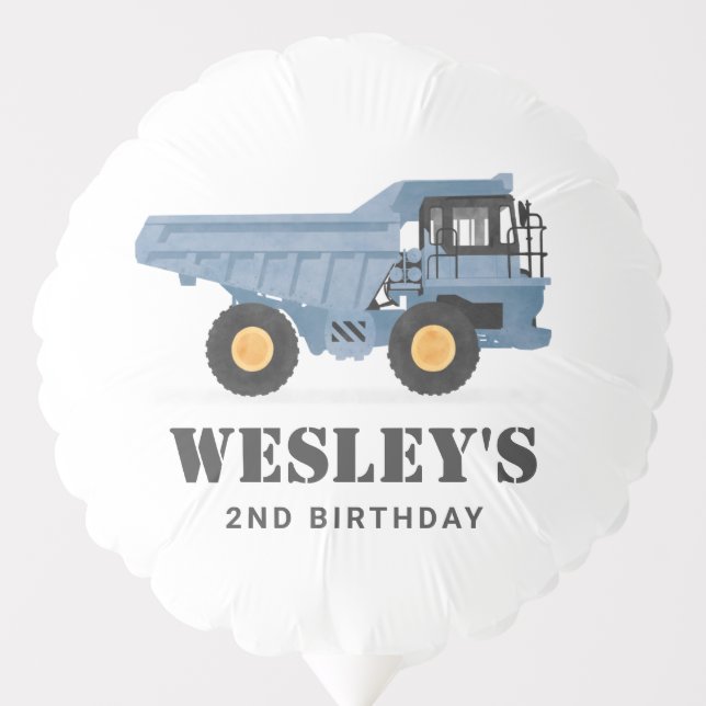 Construction Vehicle Dump Truck Birthday Party Balloon (Front)