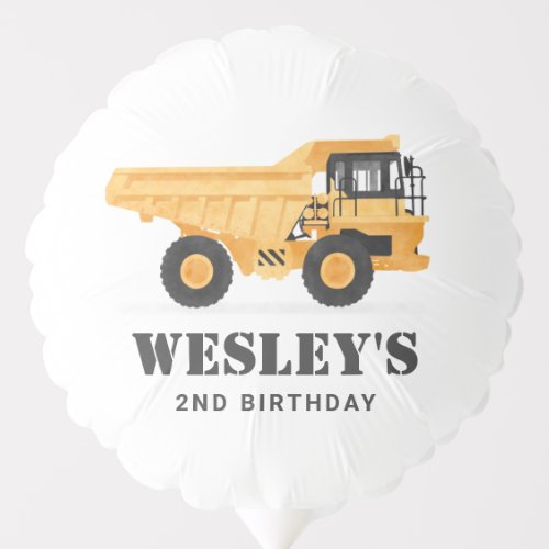 Construction Vehicle Dump Truck Birthday Party Balloon