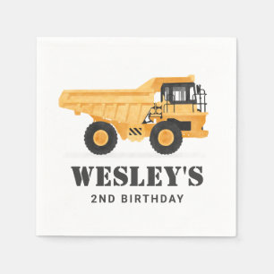 Construction Vehicle Dump Truck Birthday Party Napkins