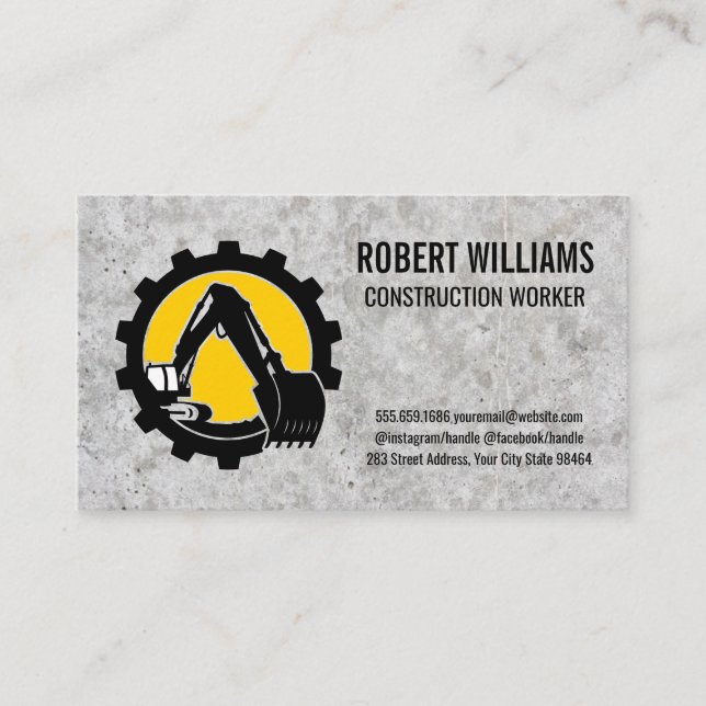 Construction Vehicle | Earth Digger | Blue Collar Appointment Card (Front)