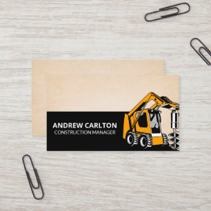 Construction Vehicle Earth Drilling Business Card