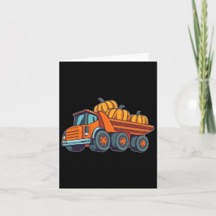 Construction Vehicle Halloween Truck Pumpkin Boys Card