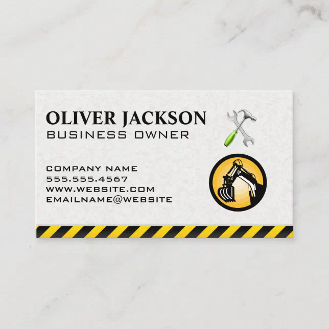 Construction Vehicle | Hardware Tools Business Card | Zazzle