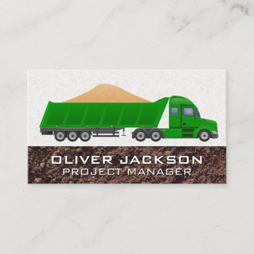 Construction Vehicle Hauling Raw Material Business Card