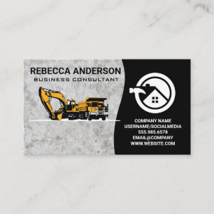 Construction Vehicle Home Construction Business Card