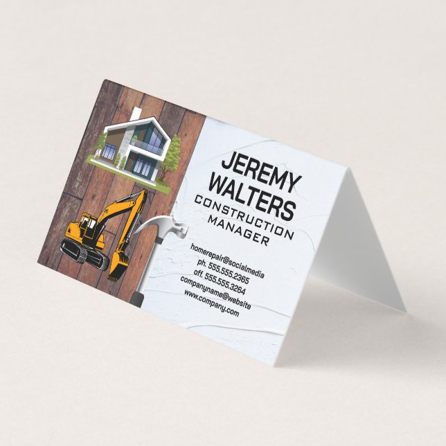 Construction Vehicle | Home Improvement  Business Card (Front)