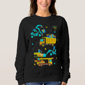 Construction Vehicle Menorah Hanukkah Chanukah Tod Sweatshirt